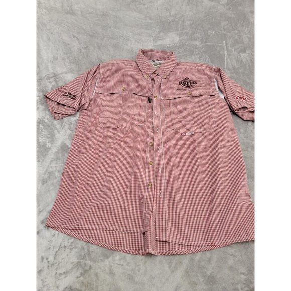 Drake Waterfowl Ben E. Keith Men's Medium‎ Short Sleeve Shirt Button Down Vented - Picture 1 of 10
